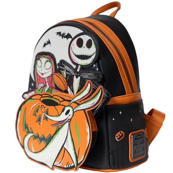 Loungefly Nightmare before Christmas Jack and Sally GITD Halloween Exclusive Bag - Picture 3 of 6